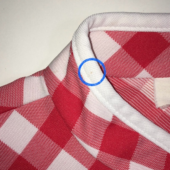 🐜 VINTAGE red and white gingham button-up short sleeve shirt, small — VGUC - Picture 7 of 12